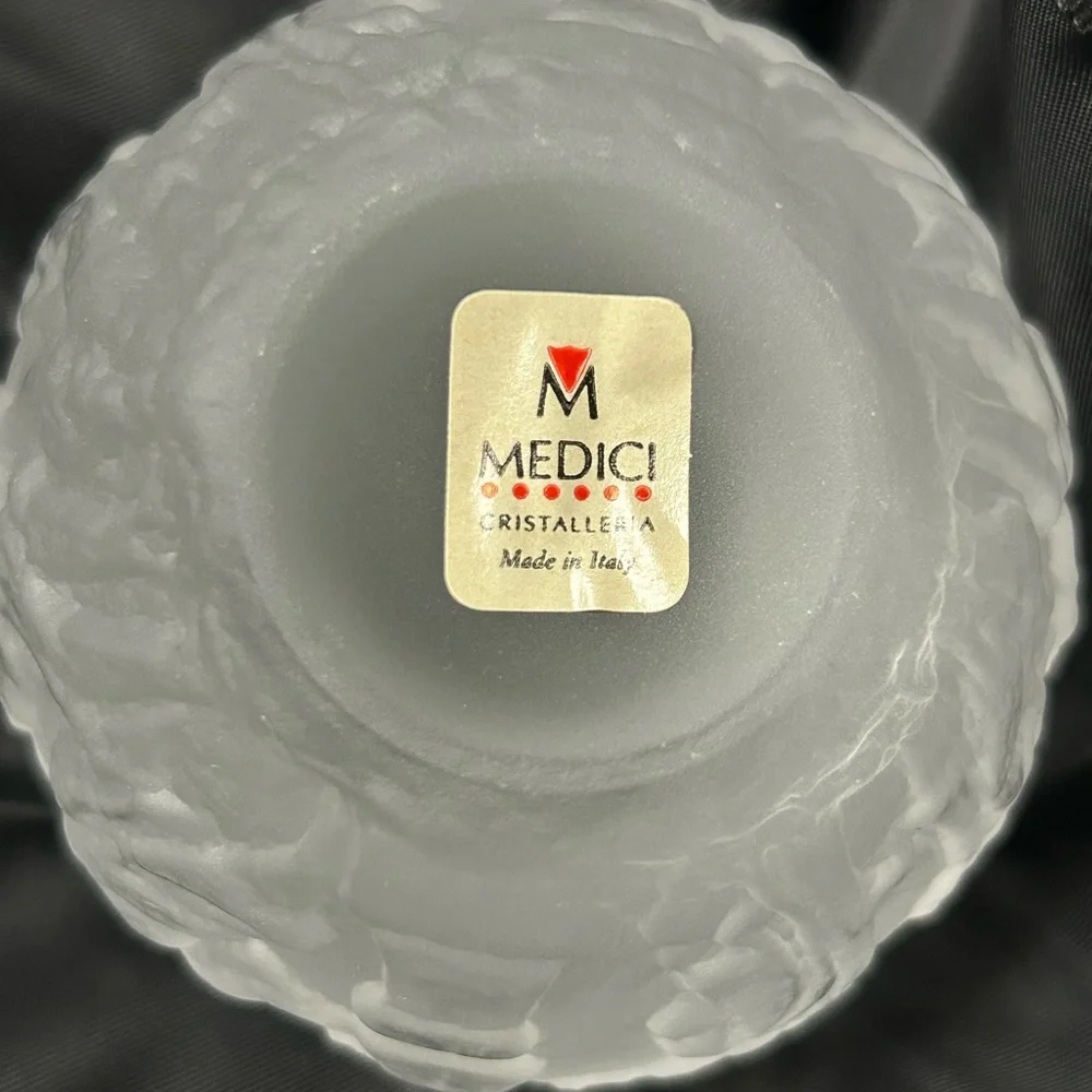 Medici Cristalleria Italy Frosted Art Glass Bowl – Lalique-Inspired Nymph Design